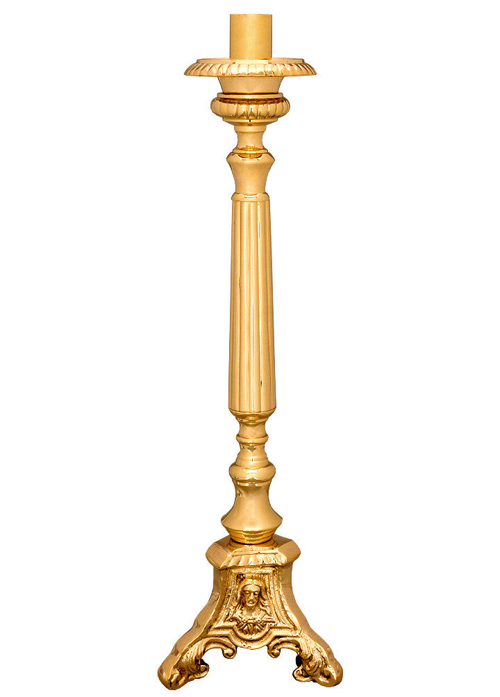 Altar Candlestick Holder - small Gothic Design – Sacristan Brass