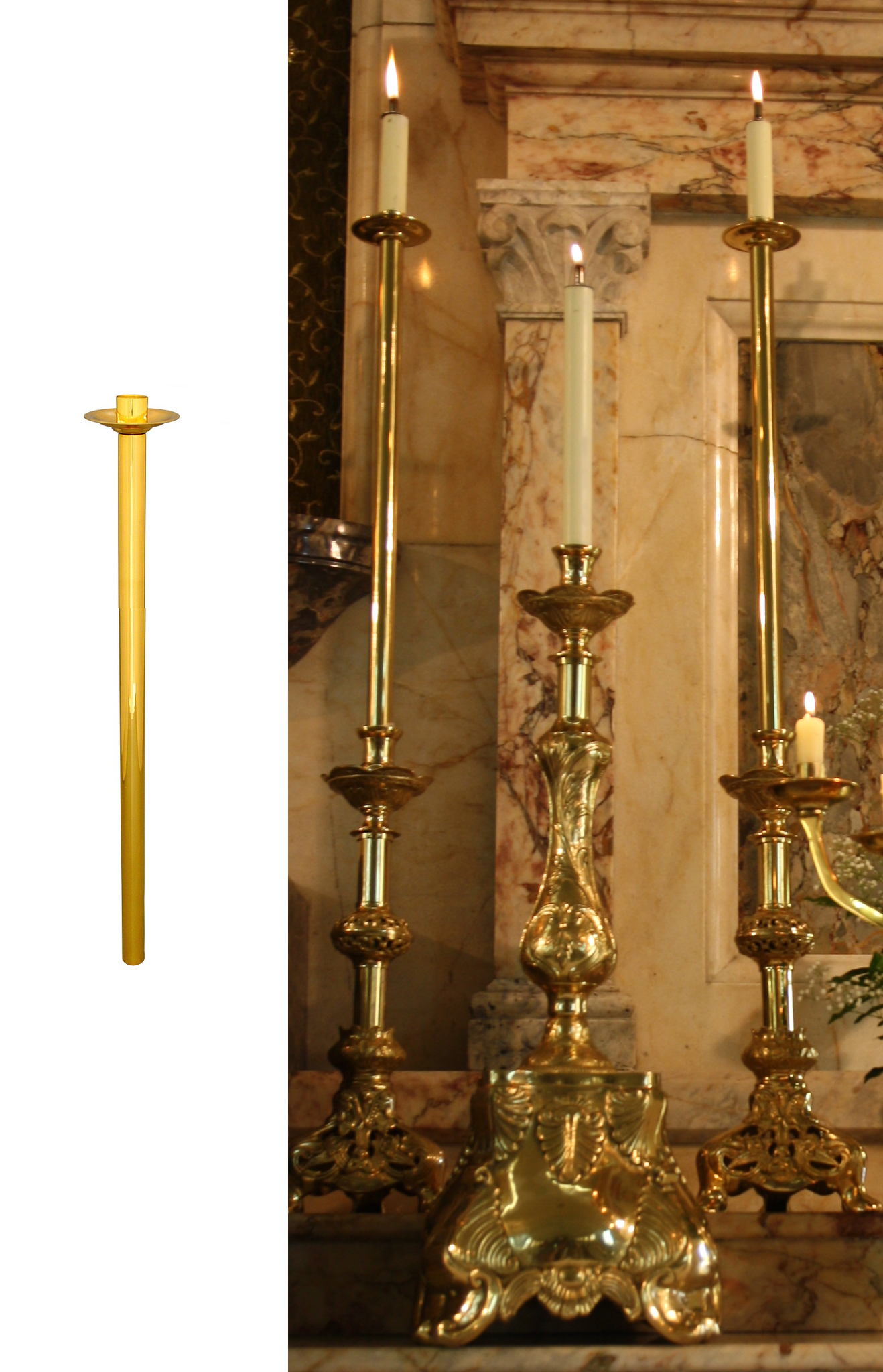 Candle Height Extenders, Brass – Sacristan Brass
