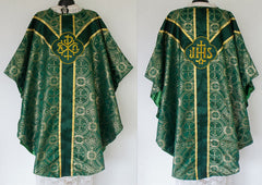 Metallic Brocade Gothic Vestment & Mass Set  (Chalice Veil, Maniple, Burse & Stole) LINED