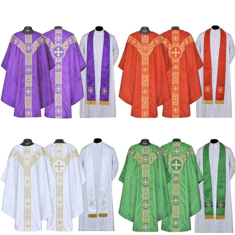 New Gothic Chasuble Vestment (complete set or chasuble & stole only)