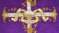Embroidered Fiddleback Vestment Set (includes Chasuble, Chalice Veil, Maniple and Burse)