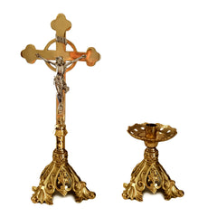 Crucifix, rounded design with floral base