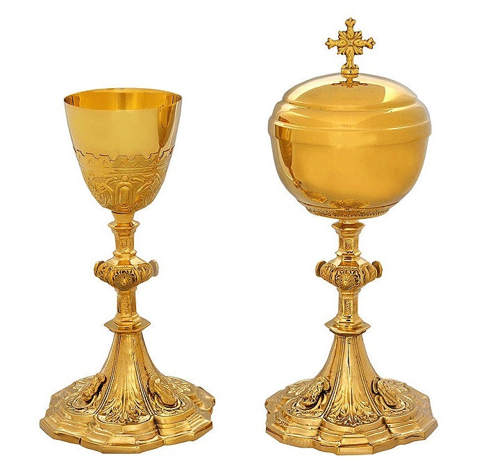 Set: Ornate Ciborium, Chalice & 5" Paten