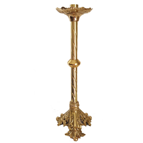 Altar Candlestick Holder, Ornate Floral Design