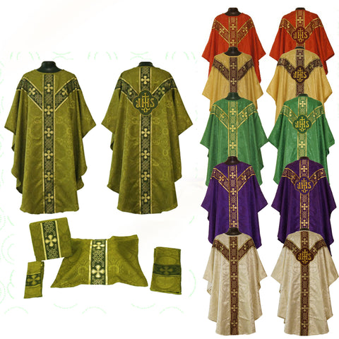 Gothic Vestment & Mass Set  (Chalice Veil, Maniple, Burse & Stole) LINED